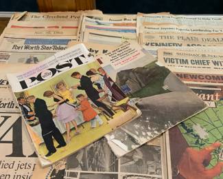 vintage newspapers, mags