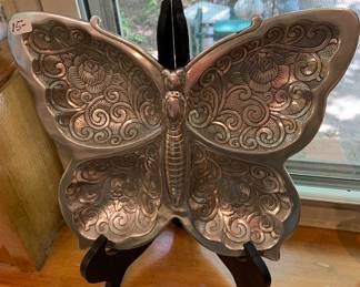 pewter butterfly tray