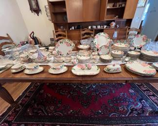 Desert Rose - Oriental Rug, Large Farm Dining Table, 3 Section Wall Unit