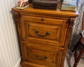 2 Drawer Wooden File Cabinet
