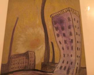 Henry Keller crayon drawing “Experiment In Distortion” Gift of Mrs. Henry G. Keller to Baldwin Wallace college 