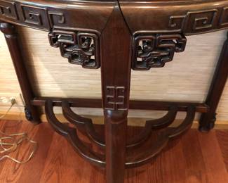 Antique Chinese teakwood demi-lune  table 