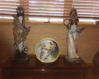 Pair of 28” tall Thelma Frazier Winter ceramic sculptures 1957