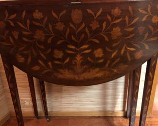 Dutch marquetry dropleaf table 