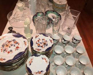 A selection of China and glassware