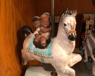 Thelma Frazier Winter large figural group of children on a carousel horse 