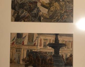 Paul Travis watercolors WWI