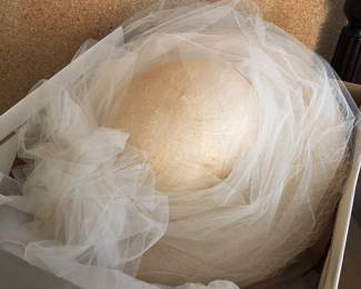 Vintage Vailed Straw Hat