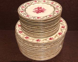 Carl Schumann Bavaria Dresdner Porcelain Dinner and Salad Plate set service for 12.