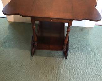 Drop Leafs extended on Antique Tea Cart