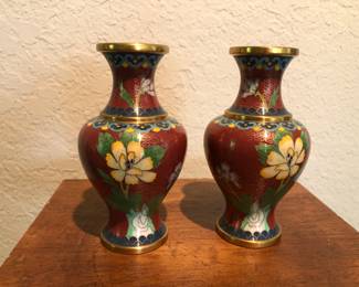 Pair of Cloisonne Vases