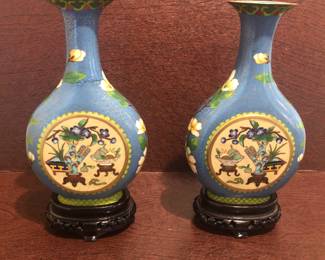 Pair of Cloisonne Vases