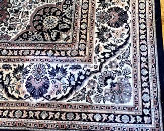 #28 Machine Made Silk Navy/Cream Area Rug - 97x132 $275.00