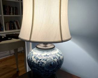 #169 Blue & White Ginger Jar w/wood Base - 31" Tall $75.00