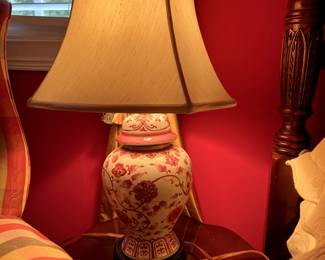 #251 Red & White Ginger Jar Lamp - 24" Tall $60.00