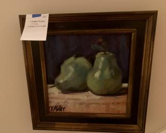 #403 Green Pears by Venessa Miller original oil 10x10 was $400 NOW $300.00