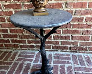 #68 Marble top Tree Base (iron) outdoor table - 17 round x 21 $150.00