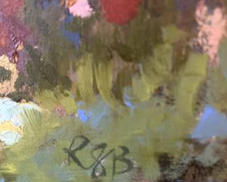 #394 Wildflowers path By RSB signatures original oil 13x16 was 495.00 NOW $372.00