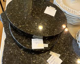 #354 Black Oval Granite - 15.5x12.5x1"Thick $45.00
#355 Black Oval Granite - 15.5x12.5x1"Thick $45.00
#356 Black Granite Rough Edge Cutting Board - 24x16x1.5 $80.00