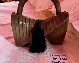 #256 Timmy Woods Art to Wear Handbag w/shoulder Strap (dust Bag) $120.00