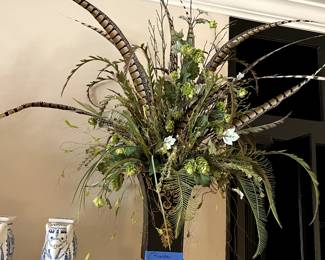 #53 Made in India Floral Arrangement w/quail feathers $100.00
#54 Made in India Floral Arrangement w/quail feathers $100.00