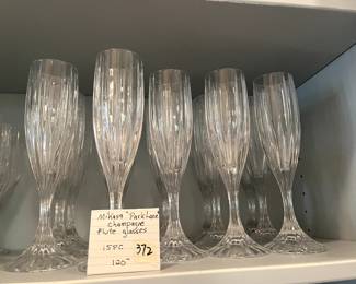 #372 Mikasa "Parklane" Champagne Flutes" 15 pc $120.00