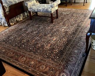 #154 dark blue mauve silk machine rug 96x130 $175.00