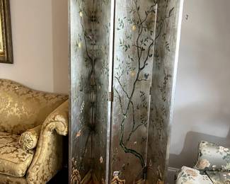 #42 Wood Painted Asian Scene 4 panel Screen - each panel - 18x77 $120.00