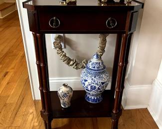#63 Bombay Style Side Table w/bamboo Look Legs w/1 drawer - 19.5x11x29.5 $75.00