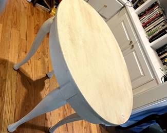 #172 White Distressed Oval End Table - 36x24x31 $100.00