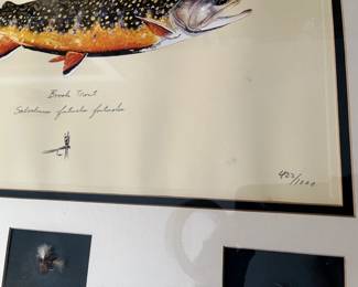 #321 Brook Trout Picture w/flys - Ltd. Ed. Signed 422/1000 James Prosek $50.00