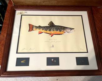 #321 Brook Trout Picture w/flys - Ltd. Ed. Signed 422/1000 James Prosek $50.00