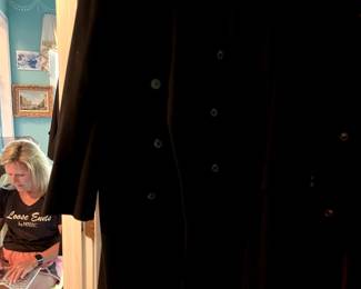 #151 Men's Double Breasted Black Wool Coat XL Ralph Lauren $100.00