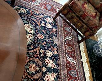 #62 Hand-Knotted Vegetable Dyed Navy Blue/Burgandy Wool Area Rug - 170" x119" $800.00