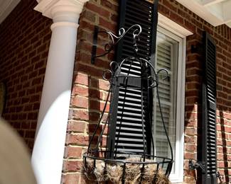 #74 Black Metal Hook and Hanging Flower Pot - Thickly made $75.00