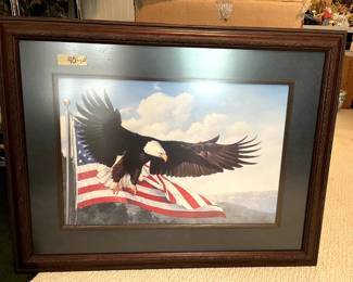 #323 Patriotic Eagle Framed - 35x28 $40.00