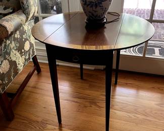 #44 Wood Inlay drop-side End Table w/1 drawer - 14-28x26x25 $175.00