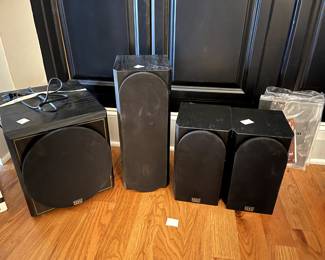 #225 Phase Subwoofer, Set of 2 Speakers w/Taller Speaker - Model Teatro 4.5 Made in USA $175.00