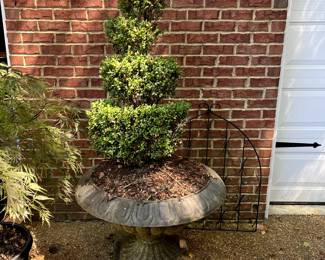 #103 Cast iron Urn w/Shrub Inside - 33 Round x 24T $800.00