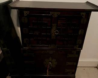 #266 Korean Tansu Apothecary Chest w/18 drawers w/lock - 28x12x35 $375.00