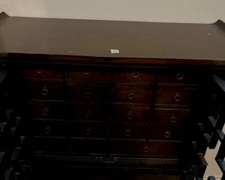 #266 Korean Tansu Apothecary Chest w/18 drawers w/lock - 28x12x35 $375.00