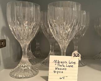 #368 Mikasa "Parklane" Wine Glasses - 8 pc $64.00
#369 Mikasa "Parklane" Wine Glasses - 9 pc $72.00