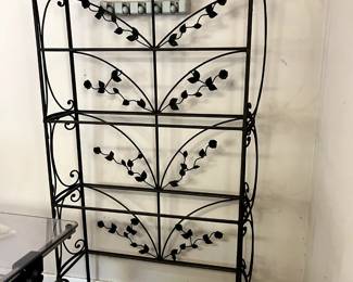 #113 Iron Bakers Rack w/4 shelves (missing glass or wood shelves) - 38x12x75 $40.00