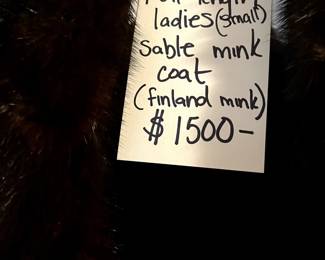#149 Full Length Ladies (small) Sable Mink Coat (finland Mink) $1,500.00