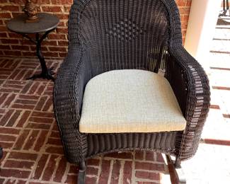 #66 Summer Classics Wicker Rocker w/cushion $400.00