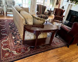 #62 Hand-Knotted Vegetable Dyed Navy Blue/Burgandy Wool Area Rug - 170" x119" $800.00