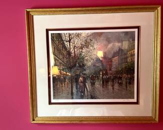 #259 Le Blanc Signed and numbered 494/1000 - Downtown Scene - 32x29 $125.00