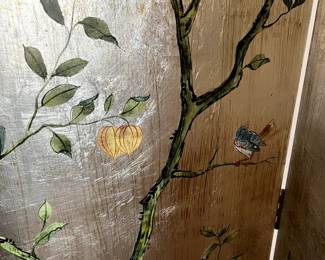 #42 Wood Painted Asian Scene 4 panel Screen - each panel - 18x77 $120.00