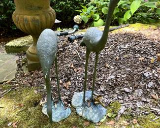 #92 Pair of Metal Cranes - approx 19" tall $75.00