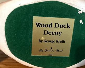 #296 George Kluth Danbury Mint Duck Decoy $40.00
